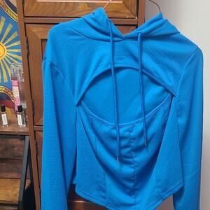 Blue Women's Hoodie Top
